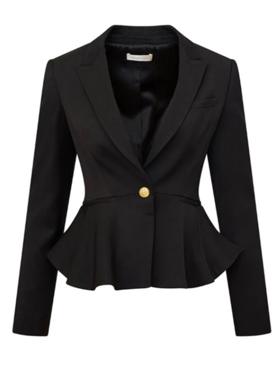LoveShackFancy Jackets & Blazers - NEW LoveShackFancy Pantonia Black Wool Blend Peplum Blazer Jacket {$645} Size 8